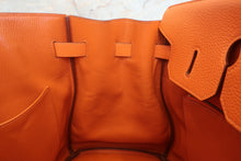 Load image into Gallery viewer, HERMES BIRKIN 35 Clemence leather Orange □P Engraving Hand bag 600110157
