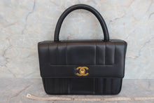 Load image into Gallery viewer, CHANEL Mademoiselle Hand bag Lambskin Black/Gold hadware Hand bag 600080041
