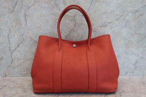HERMES  GARDEN PARTY PM Negonda leather Rouge duchesse □R Engraving Tote bag700100089