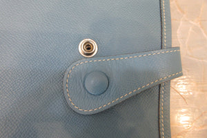 HERMES  EVELYNE1 GM Graine Couchevel leather Blue jean □A Engraving Shoulder bag 700090122
