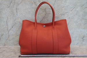 HERMES  GARDEN PARTY PM Negonda leather Rouge duchesse □R Engraving Tote bag700100089