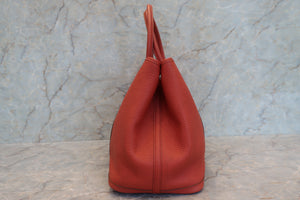 HERMES  GARDEN PARTY PM Negonda leather Rouge duchesse □R Engraving Tote bag700100089