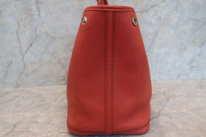 HERMES  GARDEN PARTY PM Negonda leather Rouge duchesse □R Engraving Tote bag700100089