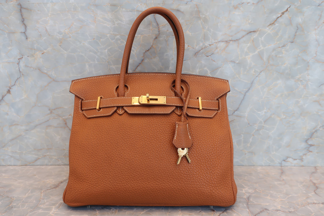 HERMES／エルメス バーキン30 トゴ ゴールド □M刻印 ハンドバッグ 700080014