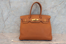 画像をギャラリービューアに読み込む, HERMES／エルメス バーキン30 トゴ ゴールド □M刻印 ハンドバッグ 700080014
