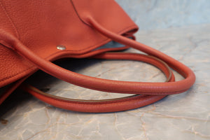 HERMES  GARDEN PARTY PM Negonda leather Rouge duchesse □R Engraving Tote bag700100089