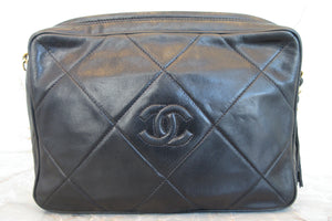 CHANEL/シャネル ココマークフリンジチェーンショルダーバッグ ラムスキン ブラック/ゴールド金具 ショルダーバッグ 700070155