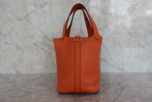 将图片加载到图库查看器，HERMES PICOTIN PM Clemence leather Orange □H刻印 Hand bag 800080009
