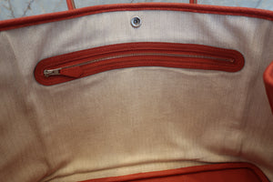 HERMES  GARDEN PARTY PM Negonda leather Rouge duchesse □R Engraving Tote bag700100089
