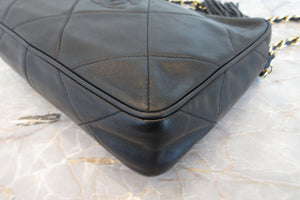 CHANEL/シャネル ココマークフリンジチェーンショルダーバッグ ラムスキン ブラック/ゴールド金具 ショルダーバッグ 700070155