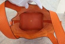 将图片加载到图库查看器，HERMES PICOTIN PM Clemence leather Orange □H刻印 Hand bag 800080009
