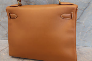 HERMES KELLY 28 Box carf leather Natural □A Engraving Hand bag 700060053