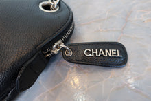 画像をギャラリービューアに読み込む, CHANEL/シャネル チェーントートバッグ キャビアスキン ブラック/シルバー金具 ショルダーバッグ 800080246
