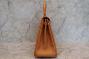 HERMES KELLY 28 Box carf leather Natural □A Engraving Hand bag 700060053
