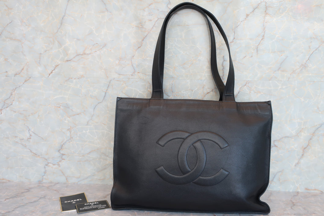 CHANEL/香奈儿 经典双C 托特包 荔枝皮 Black/Gold hadware(黑色/金色金属) 托特包 600080018