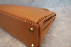 HERMES KELLY 28 Box carf leather Natural □A Engraving Hand bag 700060053