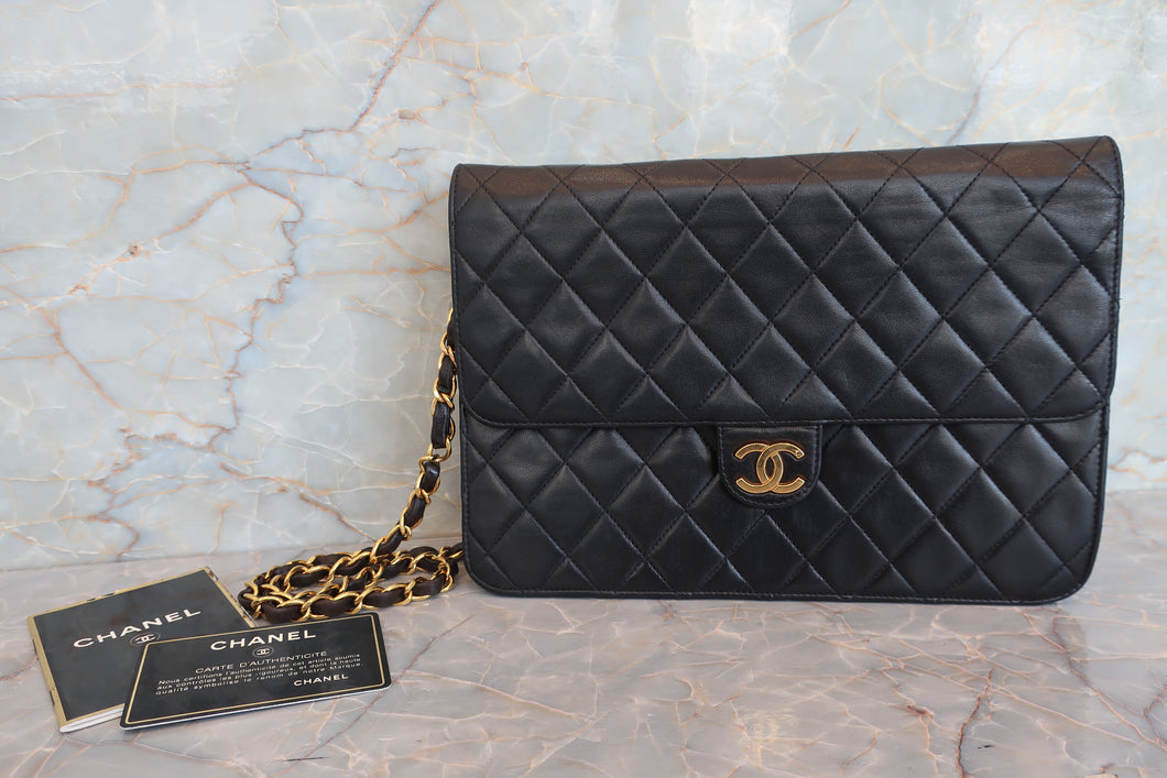 CHANEL/シャネル マトラッセチェーンショルダーバッグ ラムスキン ブラック/ゴールド金具 ショルダーバッグ 700060237