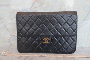 CHANEL/シャネル マトラッセチェーンショルダーバッグ ラムスキン ブラック/ゴールド金具 ショルダーバッグ 700060237