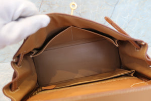 HERMES KELLY 28 Box carf leather Natural □A Engraving Hand bag 700060053