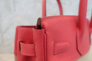 HERMES／エルメス バーキン30 トワルオフィシェ/クシュベル カーキ/ルージュヴィフ □H刻印 ハンドバッグ 700070284