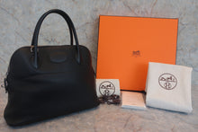 将图片加载到图库查看器，HERMES／BOLIDE 31 Clemence leather Black □N刻印 Hand bag 800030074
