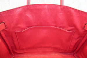 HERMES／エルメス バーキン30 トワルオフィシェ/クシュベル カーキ/ルージュヴィフ □H刻印 ハンドバッグ 700070284