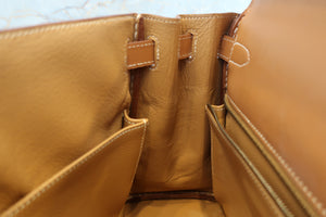 HERMES KELLY 28 Box carf leather Natural □A Engraving Hand bag 700060053