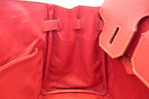 HERMES／エルメス バーキン30 トワルオフィシェ/クシュベル カーキ/ルージュヴィフ □H刻印 ハンドバッグ 700070284