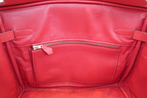 HERMES／エルメス バーキン30 トワルオフィシェ/クシュベル カーキ/ルージュヴィフ □H刻印 ハンドバッグ 700070284