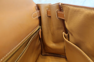HERMES KELLY 28 Box carf leather Natural □A Engraving Hand bag 700060053