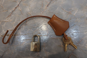 HERMES KELLY 28 Box carf leather Natural □A Engraving Hand bag 700060053