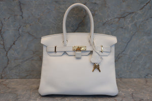 HERMES／エルメス バーキン30 トリヨンクレマンス ホワイト X刻印 ハンドバッグ 700070285