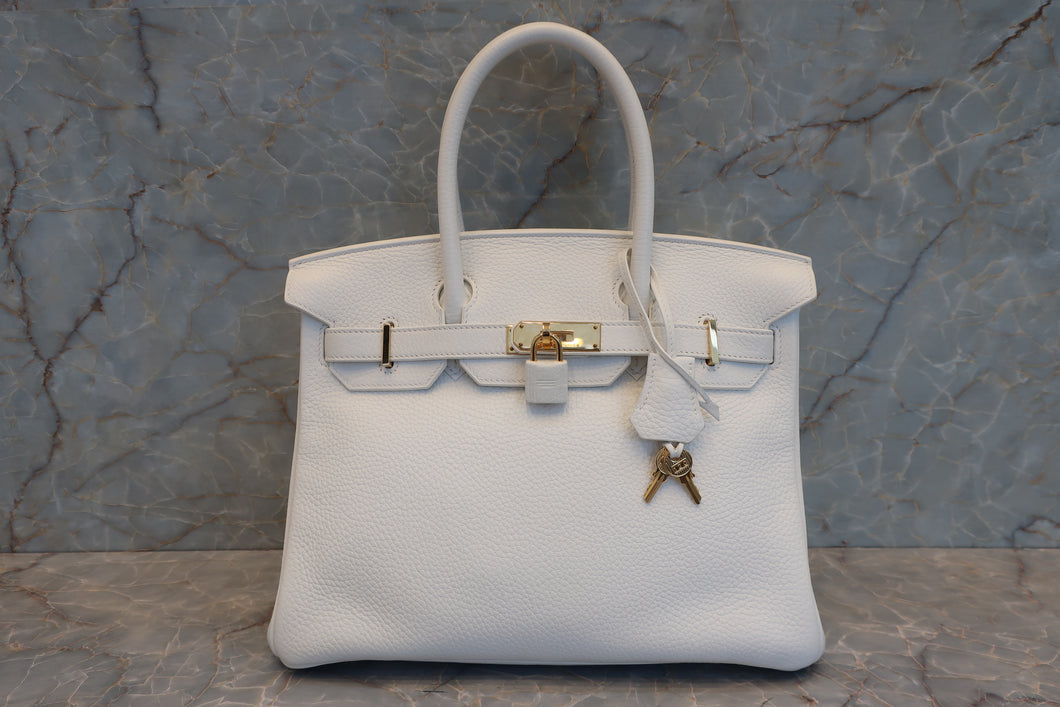 HERMES／エルメス バーキン30 トリヨンクレマンス ホワイト X刻印 ハンドバッグ 700070285
