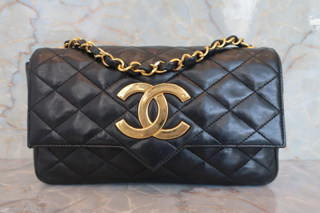 CHANEL/シャネル デカココチェーンショルダーバッグ ラムスキン ブラック/ゴールド金具 ショルダーバッグ 700060270