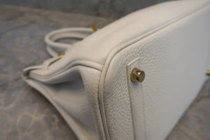 HERMES／エルメス バーキン30 トリヨンクレマンス ホワイト X刻印 ハンドバッグ 700070285