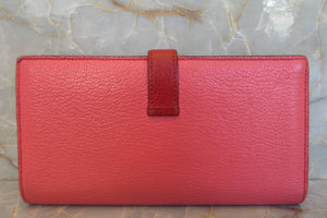 HERMES／エルメス ベアンスフレ シェーブル ローズリップスティック/ルージュカザック □Q刻印 財布 700030151
