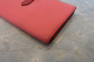 HERMES／エルメス ベアンスフレ シェーブル ローズリップスティック/ルージュカザック □Q刻印 財布 700030151