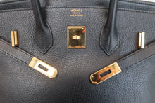 将图片加载到图库查看器，HERMES BIRKIN 35 Clemence leather Black □B刻印 Hand bag 600100047
