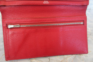 HERMES／エルメス ベアンスフレ シェーブル ローズリップスティック/ルージュカザック □Q刻印 財布 700030151