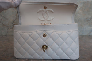 CHANEL/香奈儿 CF 双盖 双链 肩背包 荔枝皮 White/Gold hadware(白色/金色金属) 肩背包  600080027