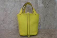 Load image into Gallery viewer, HERMES PICOTIN LOCK PM Clemence leather Lime Y Engraving Hand bag 600120016
