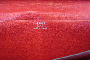 HERMES／エルメス ベアンスフレ シェーブル ローズリップスティック/ルージュカザック □Q刻印 財布 700030151