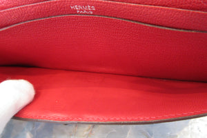 HERMES／エルメス ベアンスフレ シェーブル ローズリップスティック/ルージュカザック □Q刻印 財布 700030151