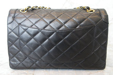 Load image into Gallery viewer, CHANEL Paris Limited Matelasse double flap chain shoulder bag Lambskin Black/Gold hadware Shoulder bag 700090092
