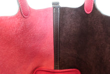 将图片加载到图库查看器，HERMES PICOTIN LOCK CASAQUE PM Clemence leather Framboise/Rouge sellier Z刻印 Hand bag 600110155
