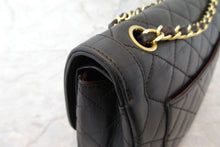 Load image into Gallery viewer, CHANEL Paris Limited Matelasse double flap chain shoulder bag Lambskin Black/Gold hadware Shoulder bag 700090092

