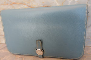 HERMES／エルメス ドゴンGM トリヨンクレマンス ブルージーン □J刻印 財布 700050245