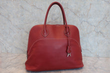 将图片加载到图库查看器，HERMES BOLIDE RELAX 40 Sikkim leather Rouge H □Q刻印 Hand bag 800020264
