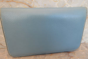 HERMES／エルメス ドゴンGM トリヨンクレマンス ブルージーン □J刻印 財布 700050245