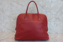 将图片加载到图库查看器，HERMES BOLIDE RELAX 40 Sikkim leather Rouge H □Q刻印 Hand bag 800020264
